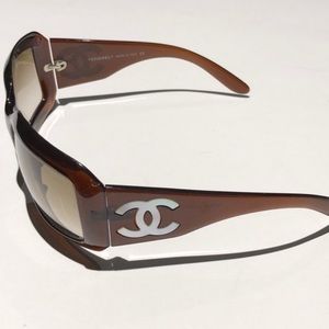 CHANEL Mother of Pearl brown womens sunglasses
